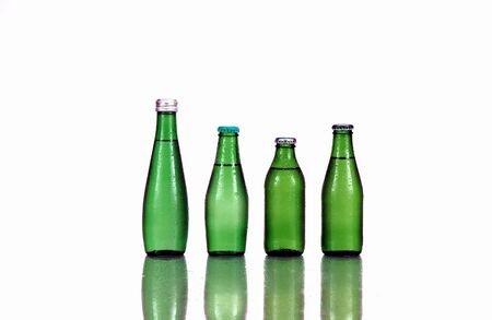 soda pop bottles on white backgroundの写真素材