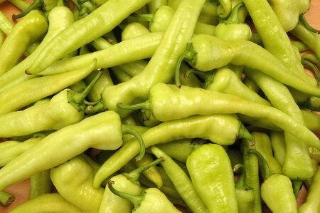 green pepper group on the wood                     