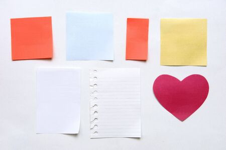 several shape notepapers isolated at white background            