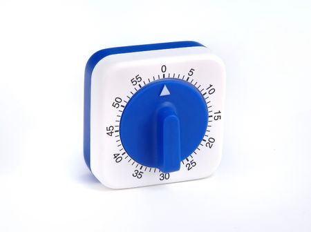 white and blue chronometer isolated at background
