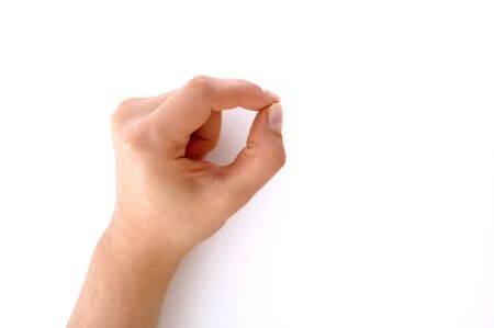 woman hand isolated at white background        の写真素材