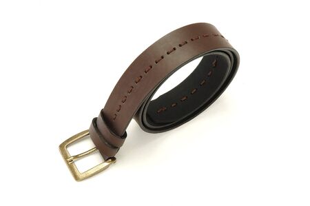 leather man belt isolated at white background
