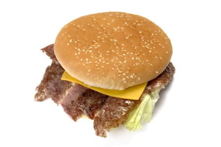 meat and bread with fresh yellow cheeseの写真素材