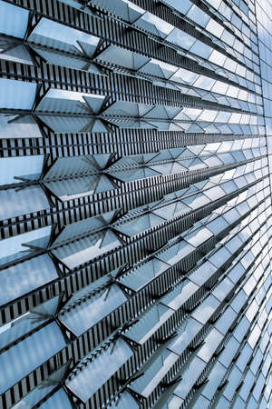 Shot of the architectural detail of the new freedom tower in Manhattan NYC