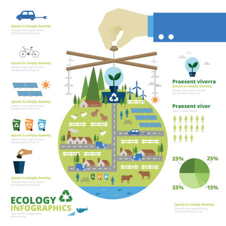 Ecology infographicのイラスト素材