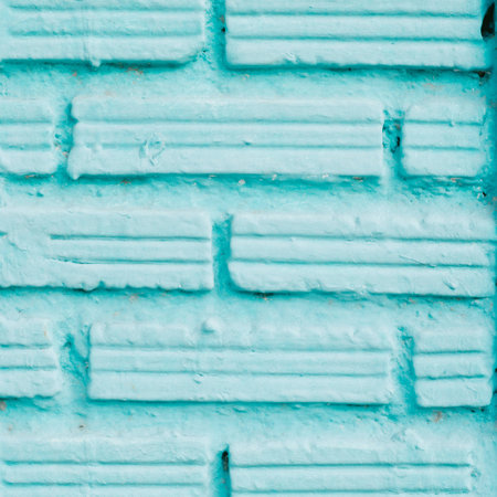 Background of green brick wallの写真素材