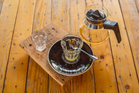 empty coffee in coffee shopの写真素材