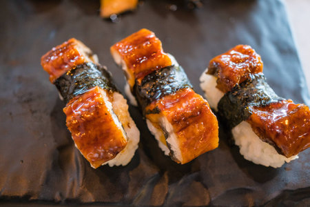 Sushi Nigiri, Unagi,Japanese eel grilled with rice. の写真素材
