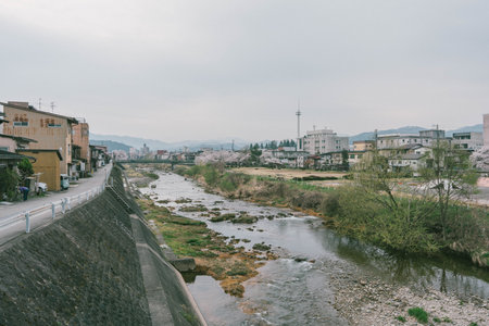 View of Takayama during the Spring seasonの写真素材