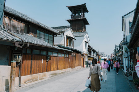 NIKKO, JAPAN - April 10, 2023 : former castle town at Kawagoe Little Edo in town, Japanのeditorial素材
