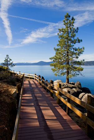  Wooden Trail at Lake Tahoeの写真素材