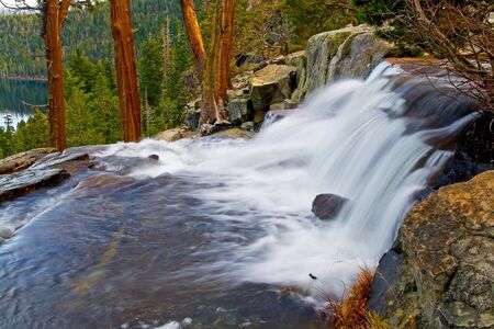 Waterfall by Emerald Bay, Lake Tahoe Californiaの写真素材