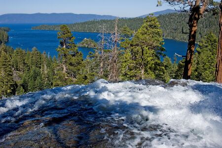 Waterfall by Emerald Bay, Lake Tahoe Californiaの写真素材