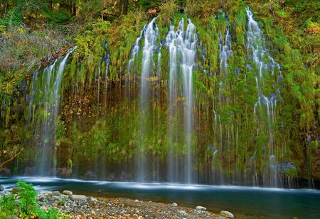   Waterfall in the mountains in Northern Californiaの写真素材