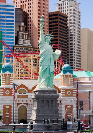 LAS VEGAS - JUNE 3: New York-New York located on the Las Vegas Strip is shown on June 3, 2010 in Las Vegas. Replica of the Statue of Liberty is 150 ft (46 m) and the property opened in 1997. のeditorial素材