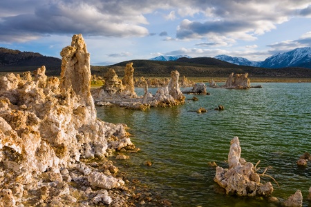 Mono Lake at sunset in Californiaの写真素材