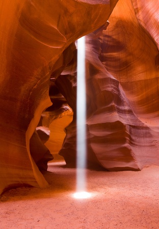 Sun beam in Antelope canyon, Arizonaの写真素材