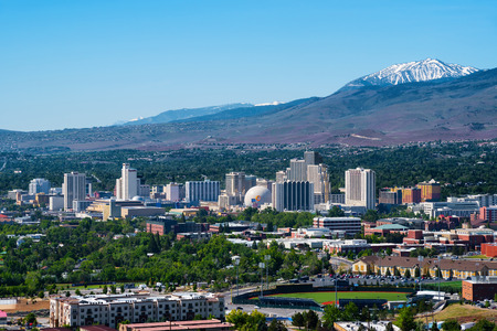 Reno, USA - May 31, 2016: Reno, known as The Biggest Little City in the World, is famous for it's casinos, and is the birthplace of the gaming corporation Harrah's Entertainment.の写真素材