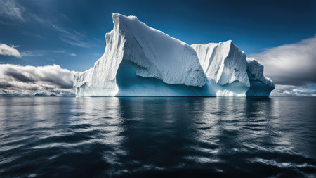 Antarctic iceberg in the ocean. 3d render illustration.の素材