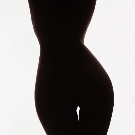 woman.unusual photo of perfect body girl.monocrome silhouetteの写真素材
