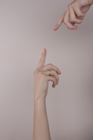 hands of young woman with manicure.beauty woman handの写真素材