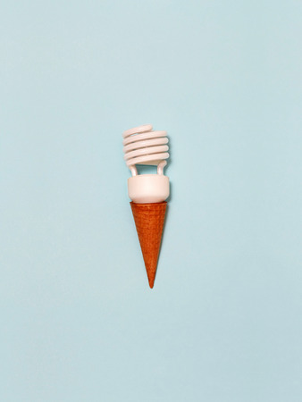 lamp ice cream cone still lifeの写真素材