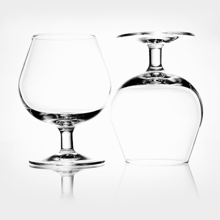 Still life with empty glasses for alcohol.art photoの写真素材