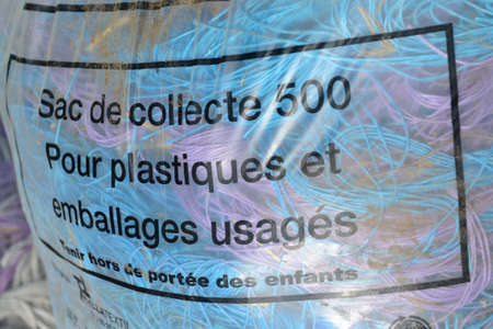 Normandy, France, May 2010.
Recycling agricultural plastics waste and silage bags, plastic tarp,...