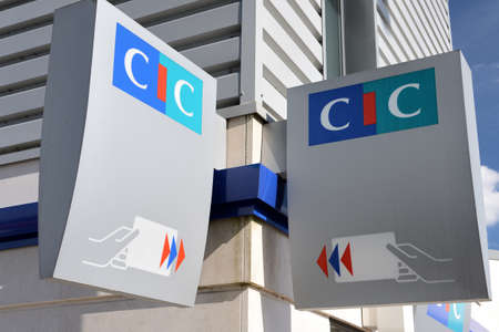 Rouen, Normandie, France, June 2015
Local bank branch of the CIC (Crédit Industriel et...