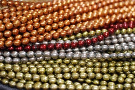 colorful freshwater pearl strandsの写真素材