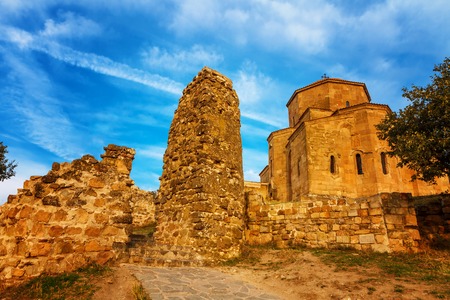 Jvari Monastery. It is a sixth century Georgian Orthodox monastery near Mtskheta, eastern Georgia. Along with other historic structures of Mtskheta.の写真素材