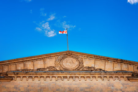 Tbilisi, Georgia - 30 September, 2016: Government House on Shota Rustaveli Avenue, old parliamentのeditorial素材