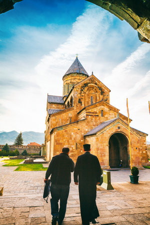 Svetitskhoveli Orthodox Cathedral in Mtskheta, Georgiaのeditorial素材