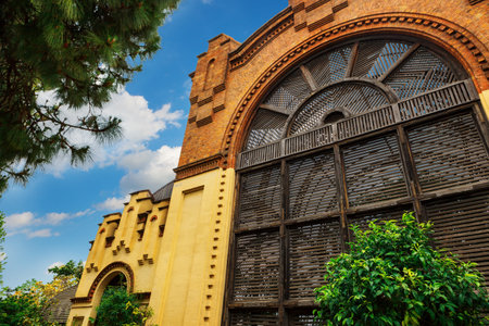 Barcelona, Spain - April 22, 2017: The Umbracle in Ciutadella Park, Spain on sunny dayのeditorial素材