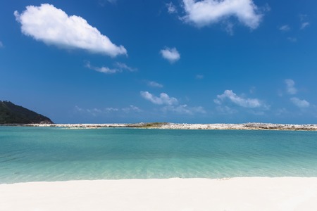 Thong Nai Pan Yai beach, Paradise, Malibu or Bottle beach on island Koh Phangan, village Chaloklum, Thailand, sunny day, white sand and crystal blue waterの写真素材