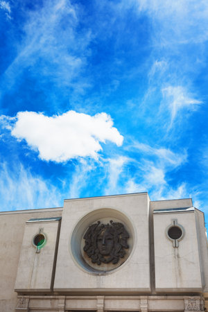 Tbilisi, Georgia - 19 April, 2017: Theatre on Agmashenebeli Avenue in Tbilisi. Soviet architectureのeditorial素材