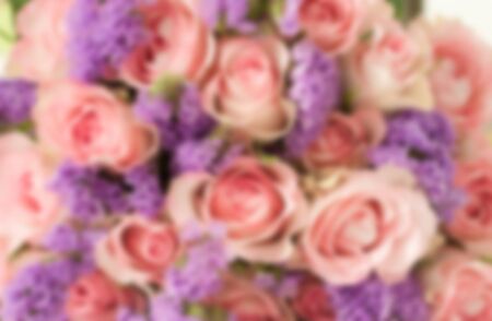 Beautiful flowers made with color filters in soft color and blur style for background, copy space for Woman Dayの写真素材