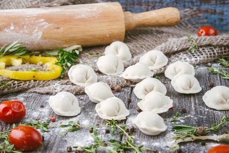 Fresh Homemade Ravioli Waiting to be Cookedの写真素材