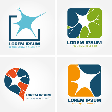 Illustration of the nervous system and neurological diseases. Brain, neuralgia, cervical plexus neuralgia, neuralgia and sciatic nerve.のイラスト素材