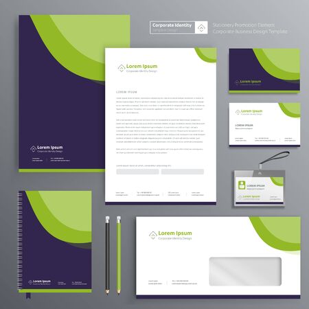 Corporate Business Identity template design Vector abstract stationery , Gift Items Color promotional souvenirs elements. link digital technology set,のイラスト素材