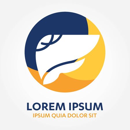 Liver Organ Hepatology Logo, 2d vector logo on colored round plate,  illustration isolated vector sign medical hospital clinic symbol iconのイラスト素材