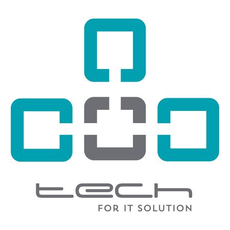 Technology logo, computer and data related business, hi-tech and innovative link networkのイラスト素材