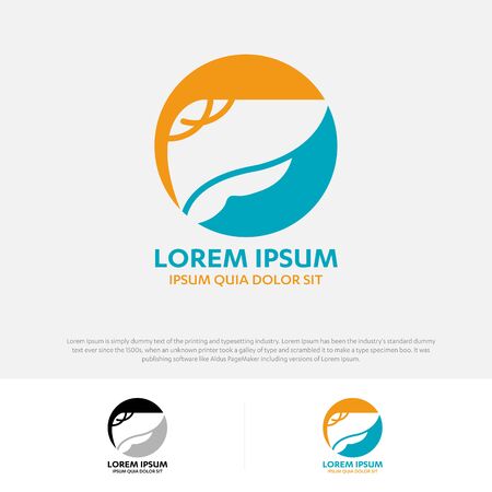 Liver Organ Hepatology Logo 2d vector logo on colored round plate  illustration isolated vector sign medical hospital clinic symbol iconのイラスト素材