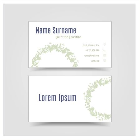 Business card template green pattern vector design editable.のイラスト素材