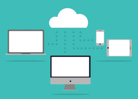 Vector illustration. Cloud serviceのイラスト素材