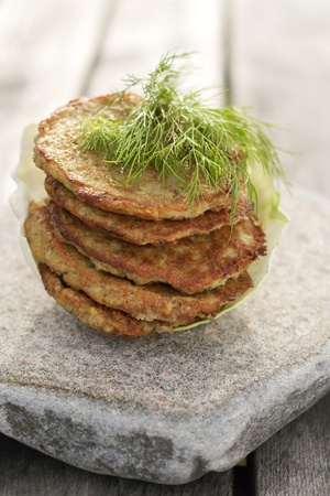 potato pancakes on stoneの写真素材