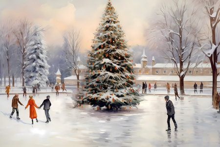 Christmas tree, light backgroundの素材