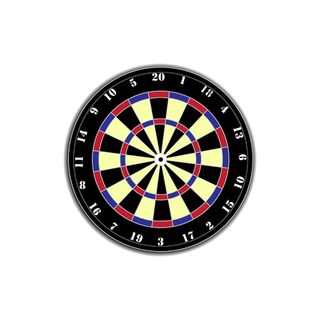 Darts Board with Twenty Black and Whiteのイラスト素材