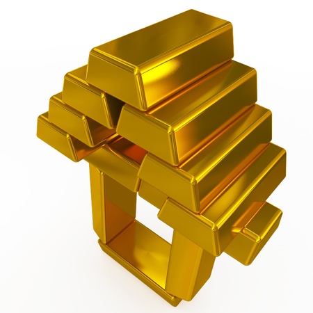 gold bars structureの写真素材