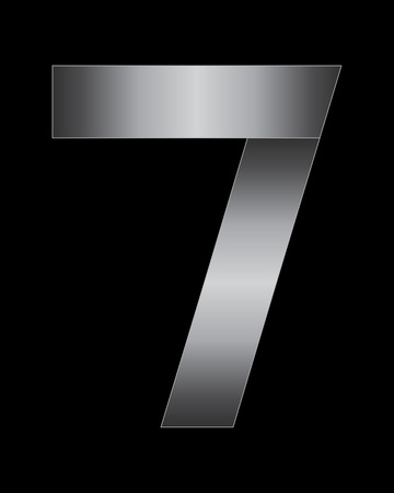 rectangular bent metal font - number 7のイラスト素材